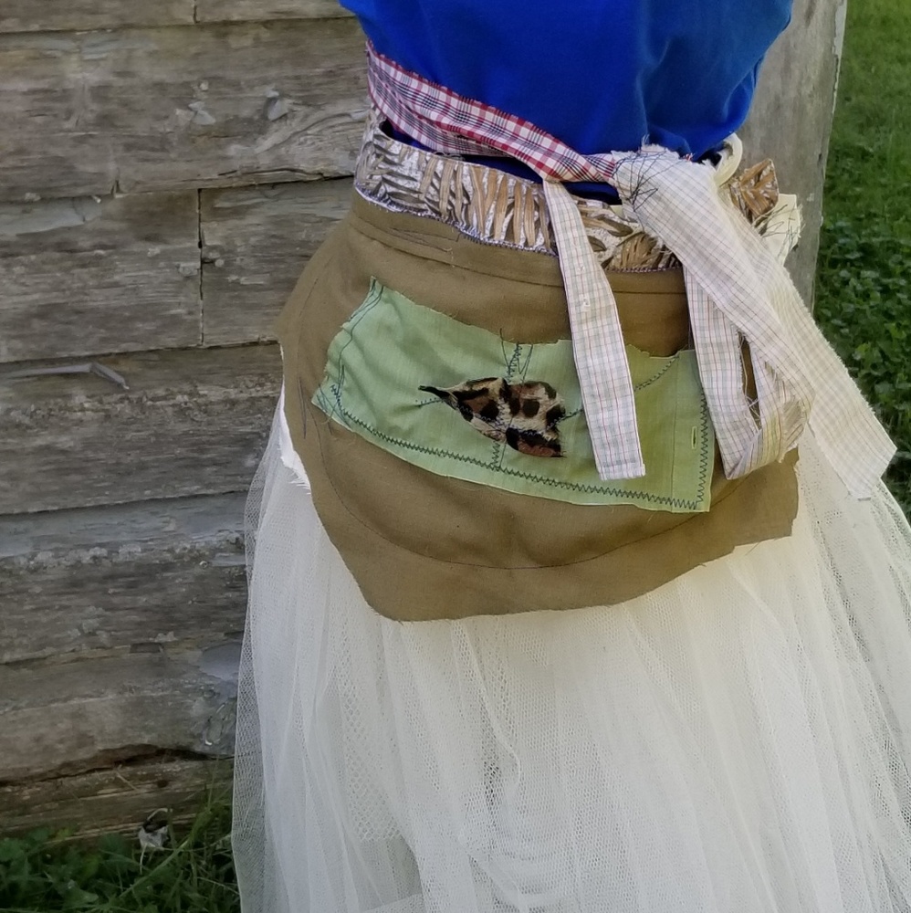 Patchwork Reversible Boho Skirt Wrap Upcycled